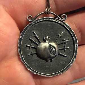 Bloodmilk Jewels Sacred Heart of Persephone / 8 of Swords pendant
